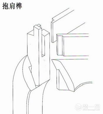 抱肩榫常采用45度斜肩,并凿三角形榫眼,嵌入的牙条与腿足构成同一层面